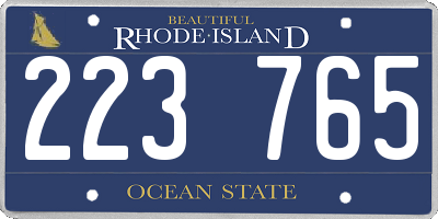 RI license plate 223765