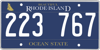 RI license plate 223767