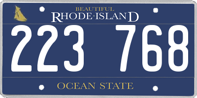RI license plate 223768