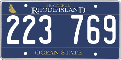 RI license plate 223769