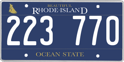 RI license plate 223770
