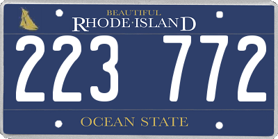 RI license plate 223772