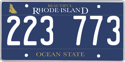 RI license plate 223773