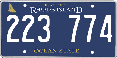 RI license plate 223774