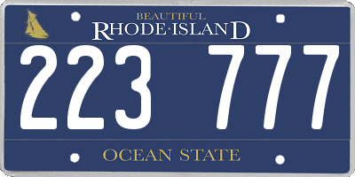 RI license plate 223777