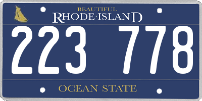 RI license plate 223778