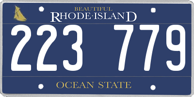 RI license plate 223779