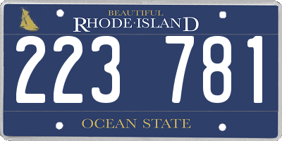 RI license plate 223781