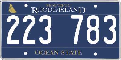 RI license plate 223783