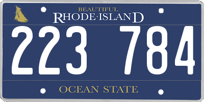 RI license plate 223784