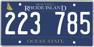 RI license plate 223785