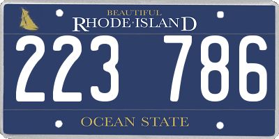 RI license plate 223786