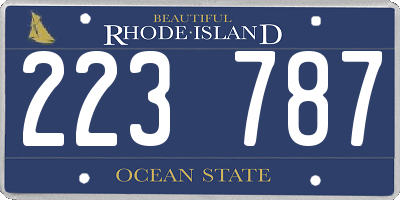 RI license plate 223787