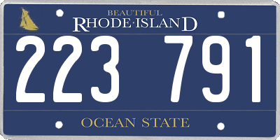 RI license plate 223791