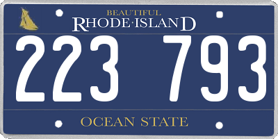 RI license plate 223793