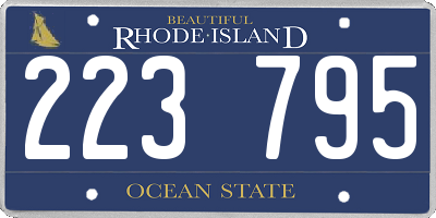 RI license plate 223795