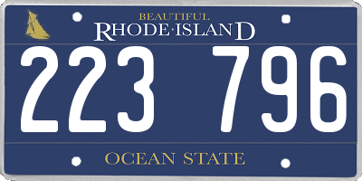 RI license plate 223796