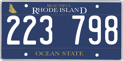 RI license plate 223798