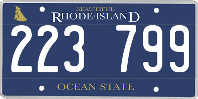 RI license plate 223799