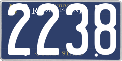 RI license plate 2238