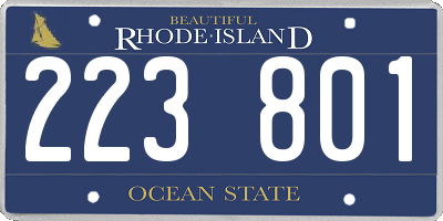RI license plate 223801
