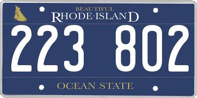 RI license plate 223802