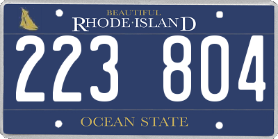 RI license plate 223804