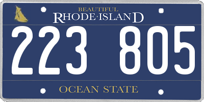 RI license plate 223805