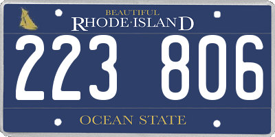RI license plate 223806