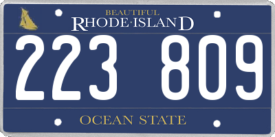RI license plate 223809