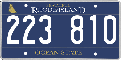 RI license plate 223810