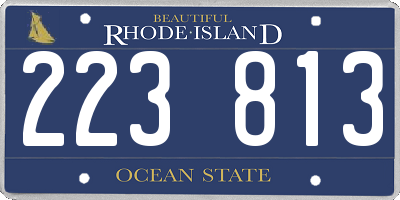 RI license plate 223813