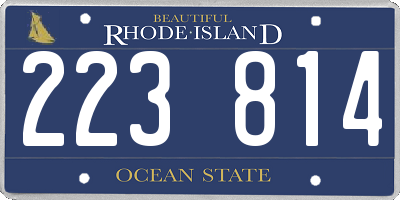 RI license plate 223814