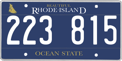 RI license plate 223815