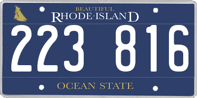 RI license plate 223816
