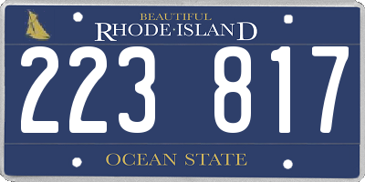 RI license plate 223817