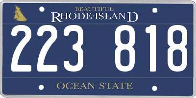 RI license plate 223818