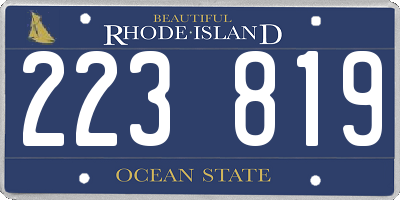 RI license plate 223819