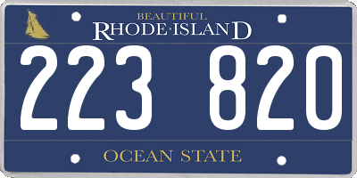 RI license plate 223820