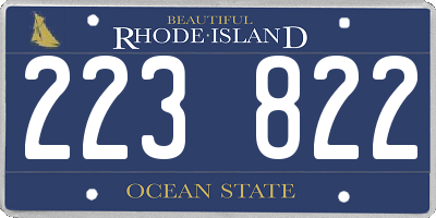 RI license plate 223822