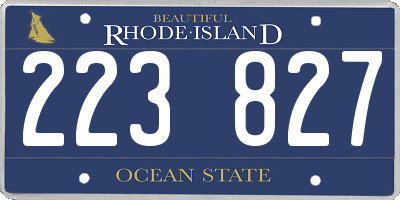 RI license plate 223827