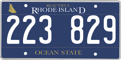 RI license plate 223829