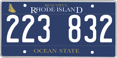 RI license plate 223832