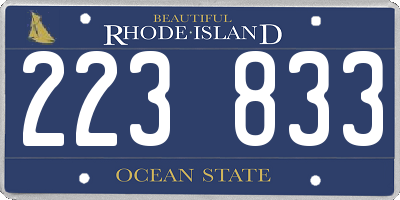RI license plate 223833
