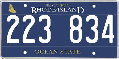 RI license plate 223834
