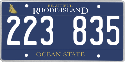 RI license plate 223835