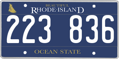 RI license plate 223836
