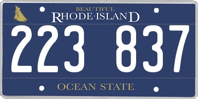 RI license plate 223837