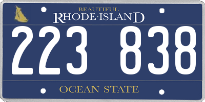 RI license plate 223838