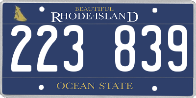 RI license plate 223839